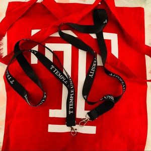 Temple University Bag And Two Lanyards sz OS